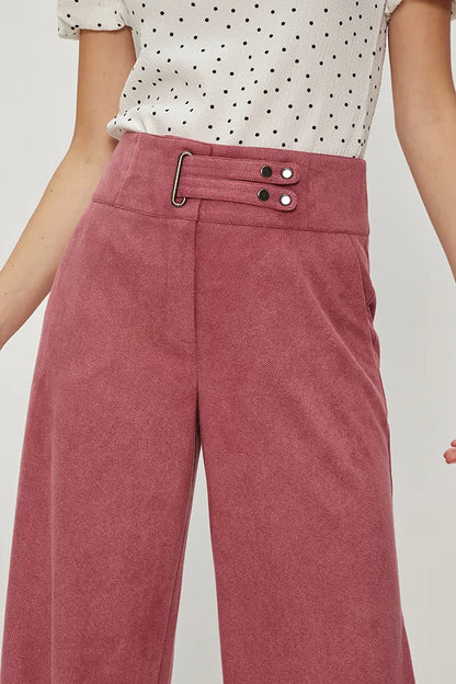 Pantalón Mujer Pallazzo Sarga Rosado