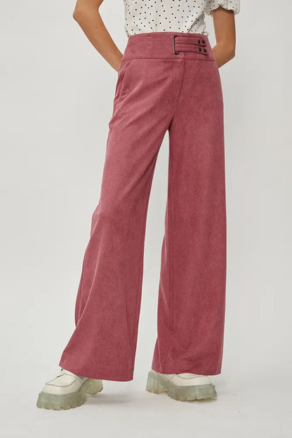 Pantalón Mujer Pallazzo Sarga Rosado