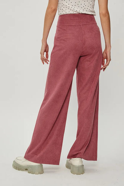 Pantalón Mujer Pallazzo Sarga Rosado