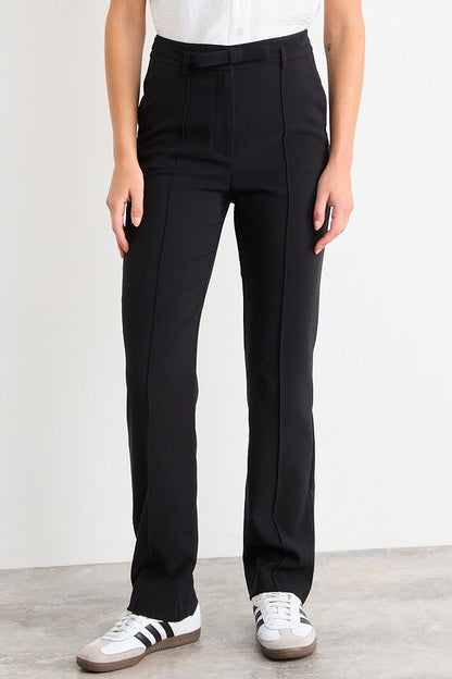 Pantalon Mujer Formal Con Liston Negro