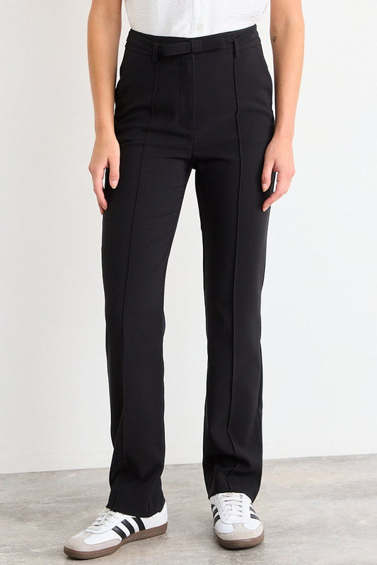 Pantalon Mujer Formal Con Liston Negro