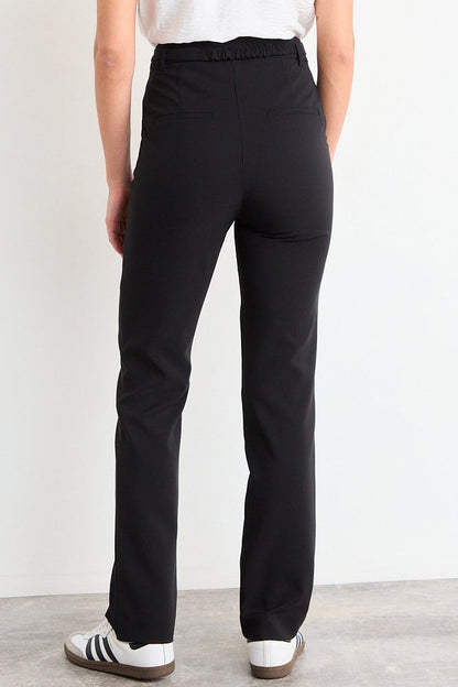 Pantalon Mujer Formal Con Liston Negro