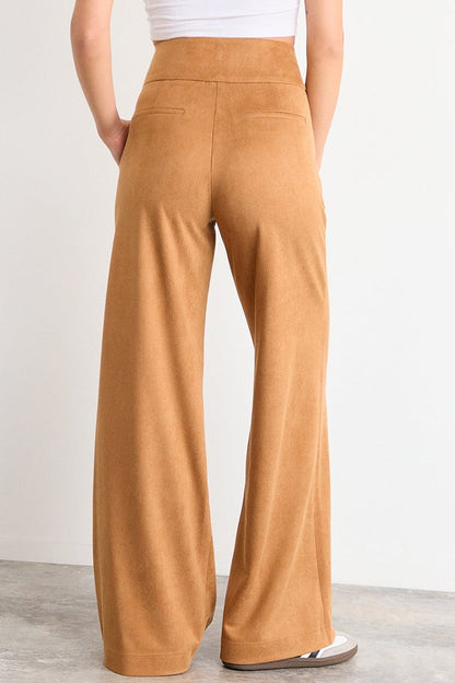 Pantalon Mujer Basico Con Detalles Decortativos Café