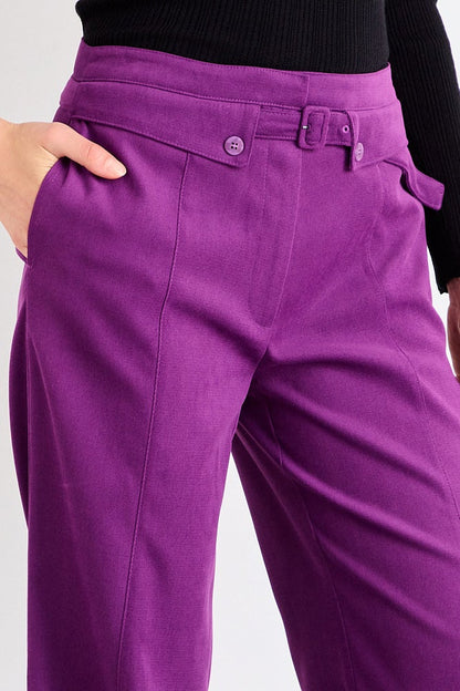 Pantalon Mujer Liso Palazzo Morado