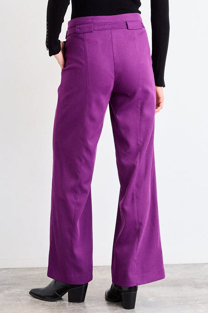 Pantalon Mujer Liso Palazzo Morado