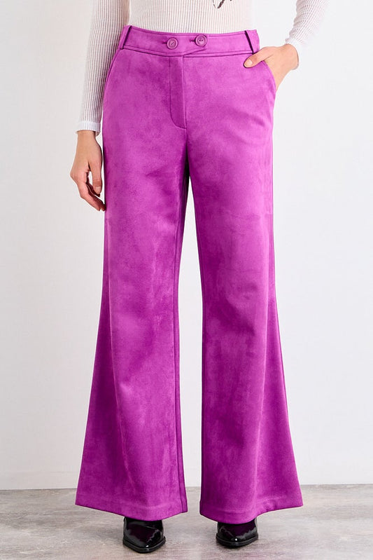 Pantalon Mujer Liso Palazzo Fucsia