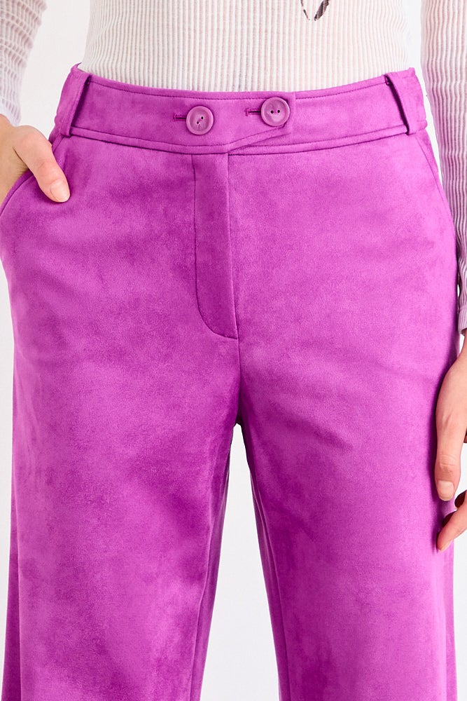 Pantalon Mujer Liso Palazzo Fucsia