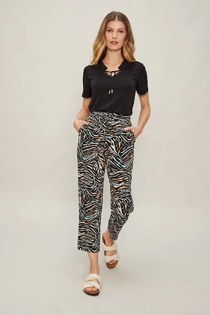 Pantalón Mujer Jogger Estampado Negro