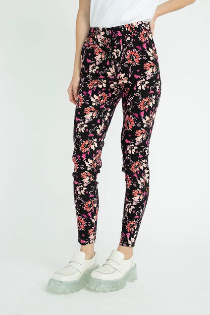 Pantalón Mujer Pitillo Print Negro