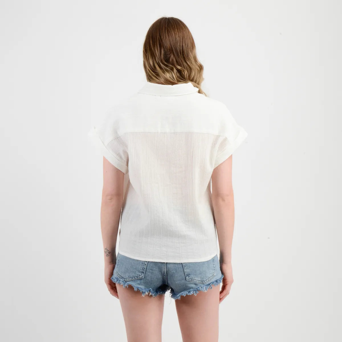 Blusa Mujer Manga Corta Saira Blanco