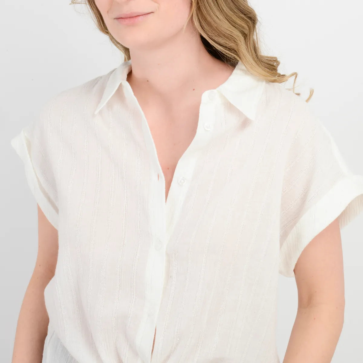 Blusa Mujer Manga Corta Saira Blanco