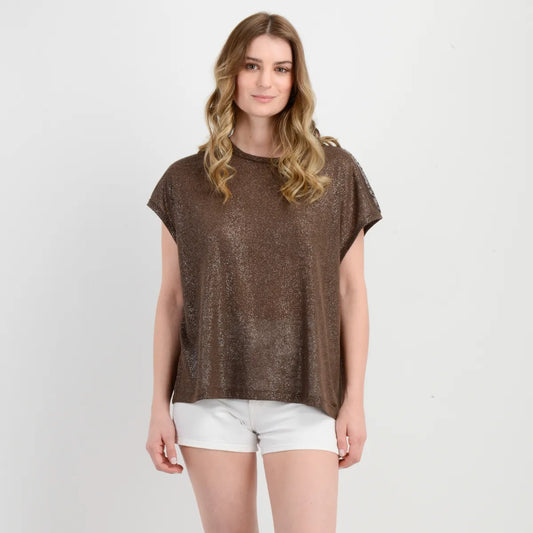 Polera Mujer Manga Corta Josie Cafe Claro