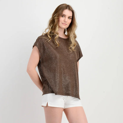 Polera Mujer Manga Corta Josie Cafe Claro