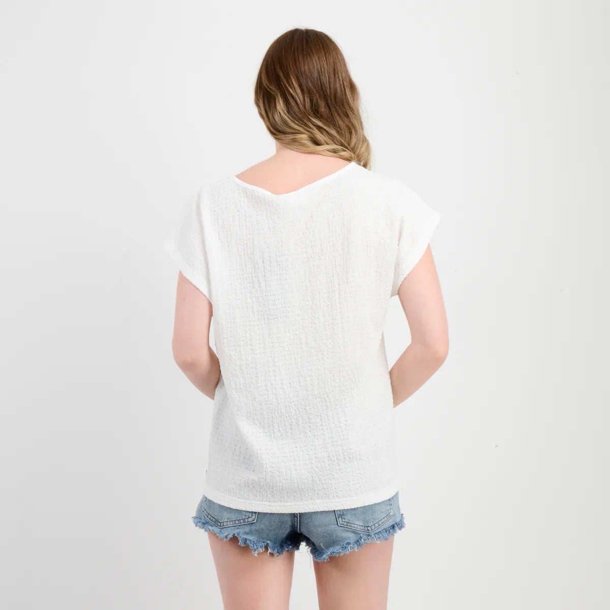 Polera Mujer Manga Corta Elisa Blanco