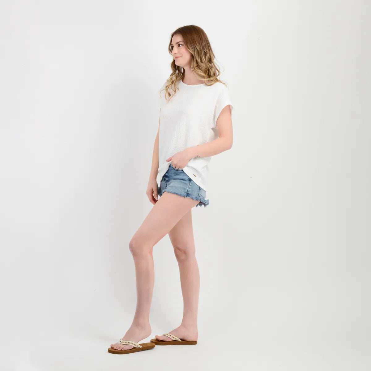 Polera Mujer Manga Corta Elisa Blanco