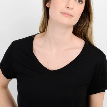 Polera Mujer Manga Corta Essential Negro