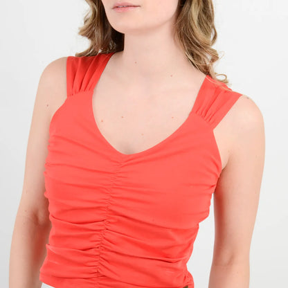 Polera Mujer Manga Corta Corrane Rojo