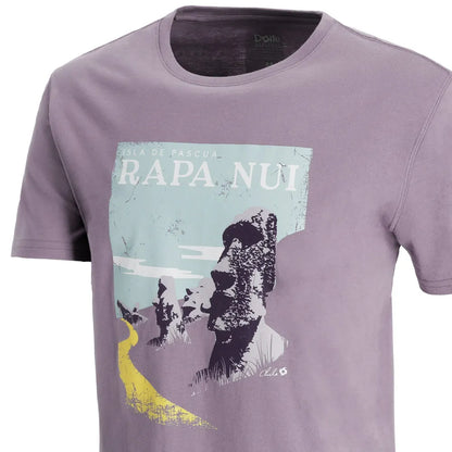 Polera Hombre Manga Corta Rapa Nui Morado