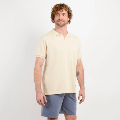 Polera Hombre Manga Corta Rivera Beige Claro