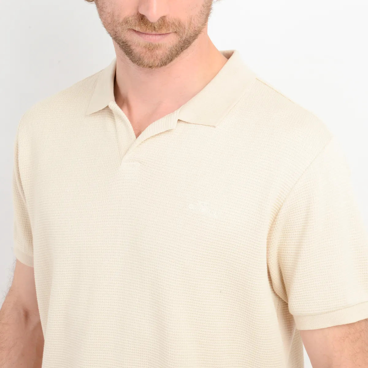Polera Hombre Manga Corta Rivera Beige Claro
