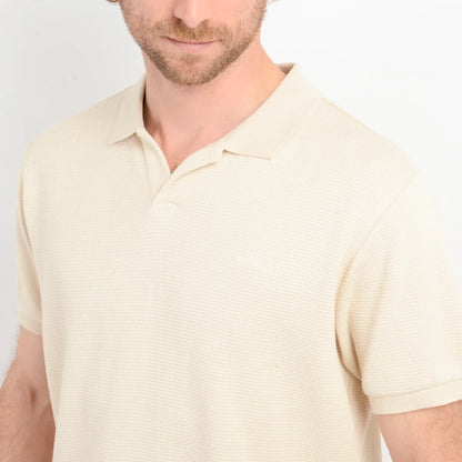 Polera Hombre Manga Corta Rivera Beige Claro