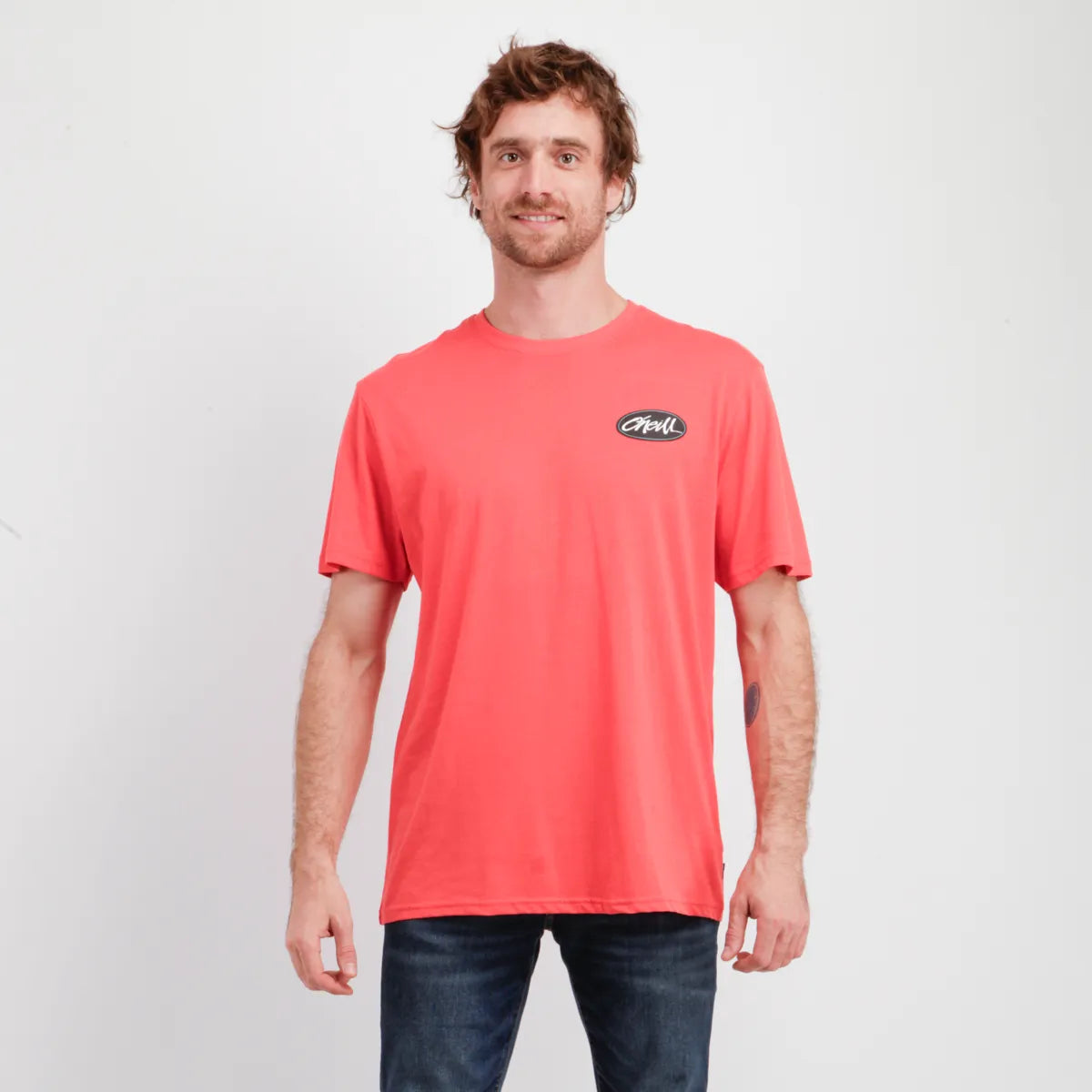 Polera Hombre Manga Corta Scrawl Rojo