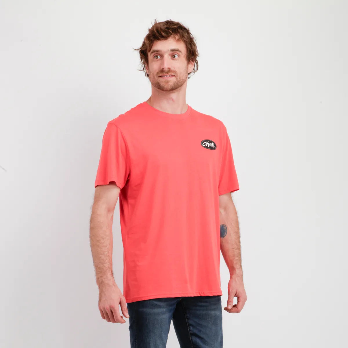 Polera Hombre Manga Corta Scrawl Rojo