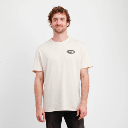 Polera Hombre Manga Corta Scrawl Beige Claro