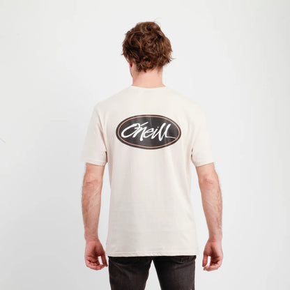 Polera Hombre Manga Corta Scrawl Beige Claro