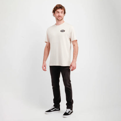 Polera Hombre Manga Corta Scrawl Beige Claro