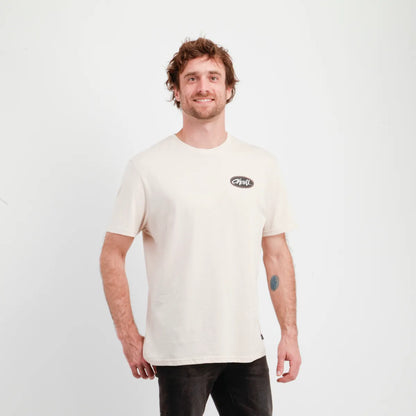 Polera Hombre Manga Corta Scrawl Beige Claro