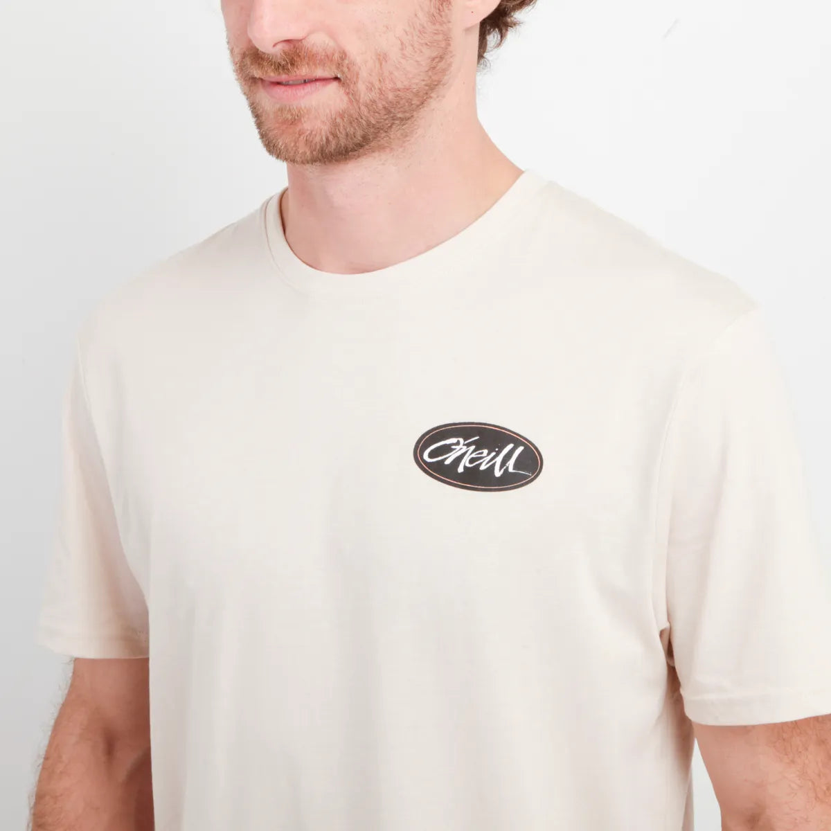 Polera Hombre Manga Corta Scrawl Beige Claro