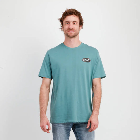 Polera Hombre Manga Corta Scrawl Verde Oscuro