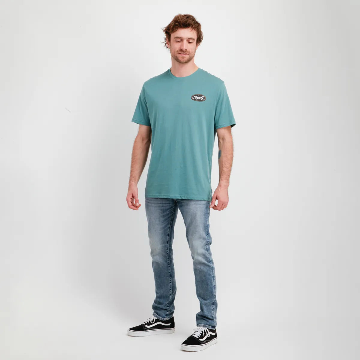 Polera Hombre Manga Corta Scrawl Verde Oscuro