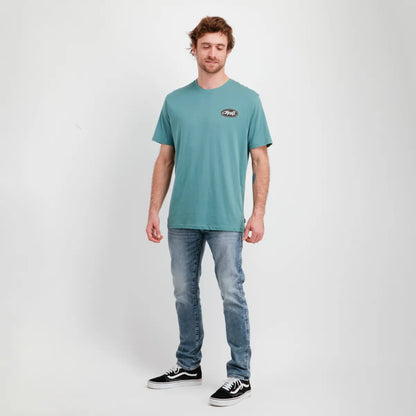 Polera Hombre Manga Corta Scrawl Verde Oscuro