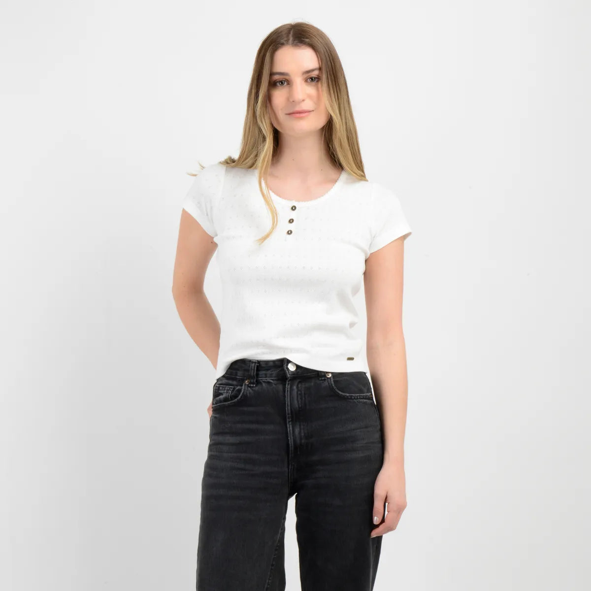 Polera Mujer Manga Corta Joey Beige Claro