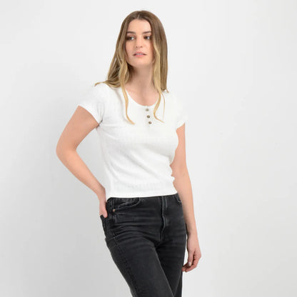 Polera Mujer Manga Corta Joey Beige Claro