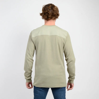 Polera Hombre Manga Larga Wafle Suply Verde Oscuro