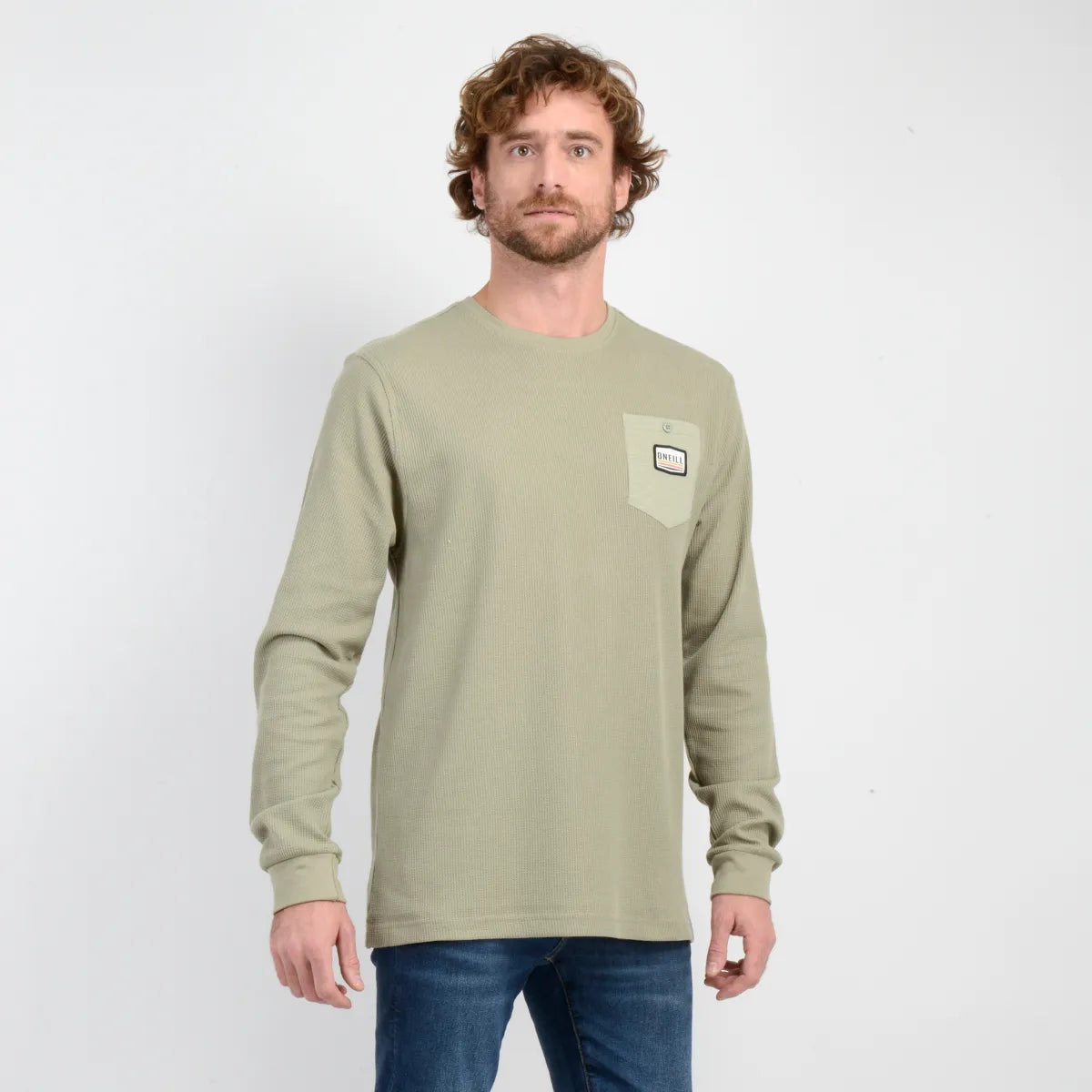 Polera Hombre Manga Larga Wafle Suply Verde Oscuro