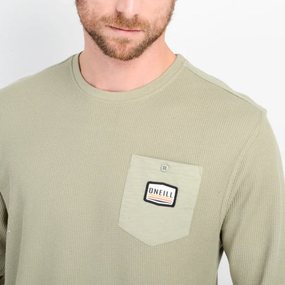 Polera Hombre Manga Larga Wafle Suply Verde Oscuro