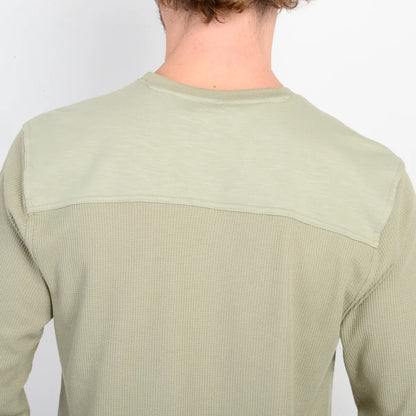 Polera Hombre Manga Larga Wafle Suply Verde Oscuro