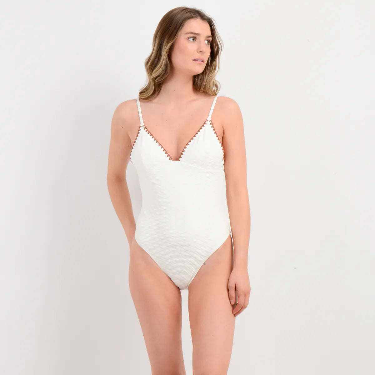 Traje De Baño Mujer Entero Carly Beige Claro