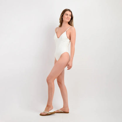 Traje De Baño Mujer Entero Carly Beige Claro