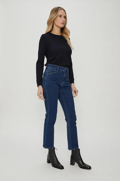 Jeans Mujer Recto Azul