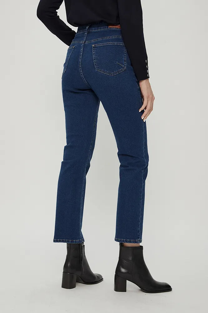 Jeans Mujer Recto Azul