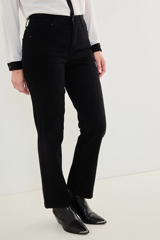 Jeans Mujer Recto Comfort Negro