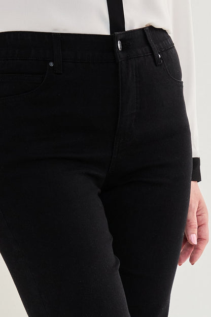 Jeans Mujer Recto Comfort Negro