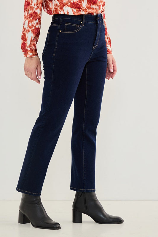 Jeans Mujer Recto Comfort Azul