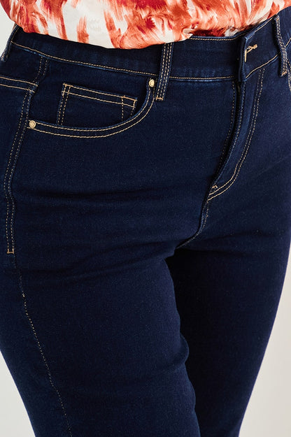 Jeans Mujer Recto Comfort Azul