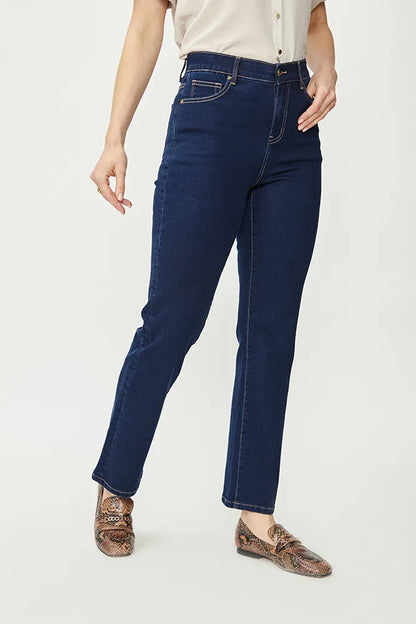 Jeans Mujer Recto Confort Azul